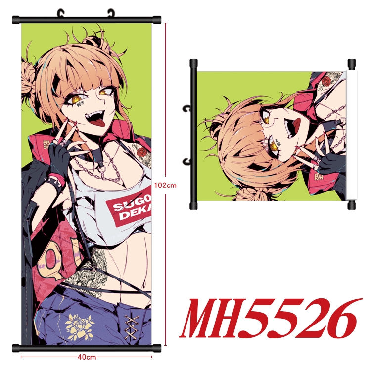 My Hero Academia Anime black Plastic rod Cloth painting Wall Scroll 40X102CM  MH5526