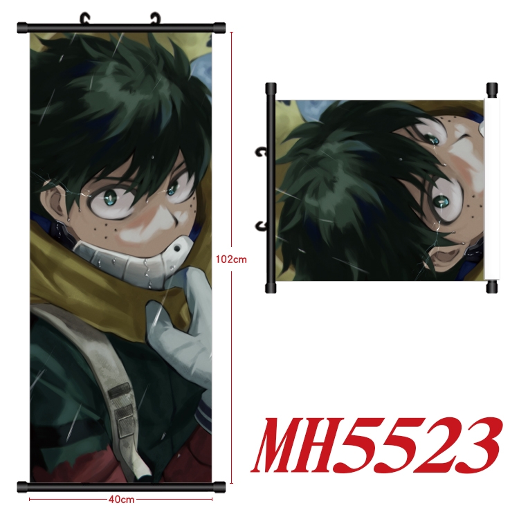 My Hero Academia Anime black Plastic rod Cloth painting Wall Scroll 40X102CM MH5523