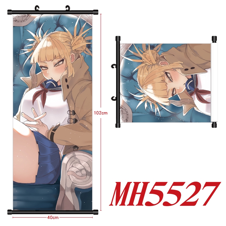 My Hero Academia Anime black Plastic rod Cloth painting Wall Scroll 40X102CM  MH5527