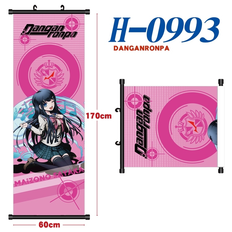 Dangan-Ronpa Black plastic rod cloth hanging canvas painting 60x170cm H-0993