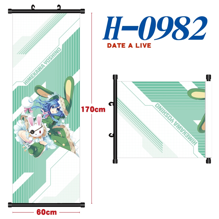 Date-A-Live Black plastic rod cloth hanging canvas painting 60x170cm H-0982