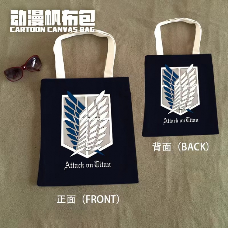 Shingeki no Kyojin Anime Canvas Bag Shoulder Shopping Bag 33x37cm 524