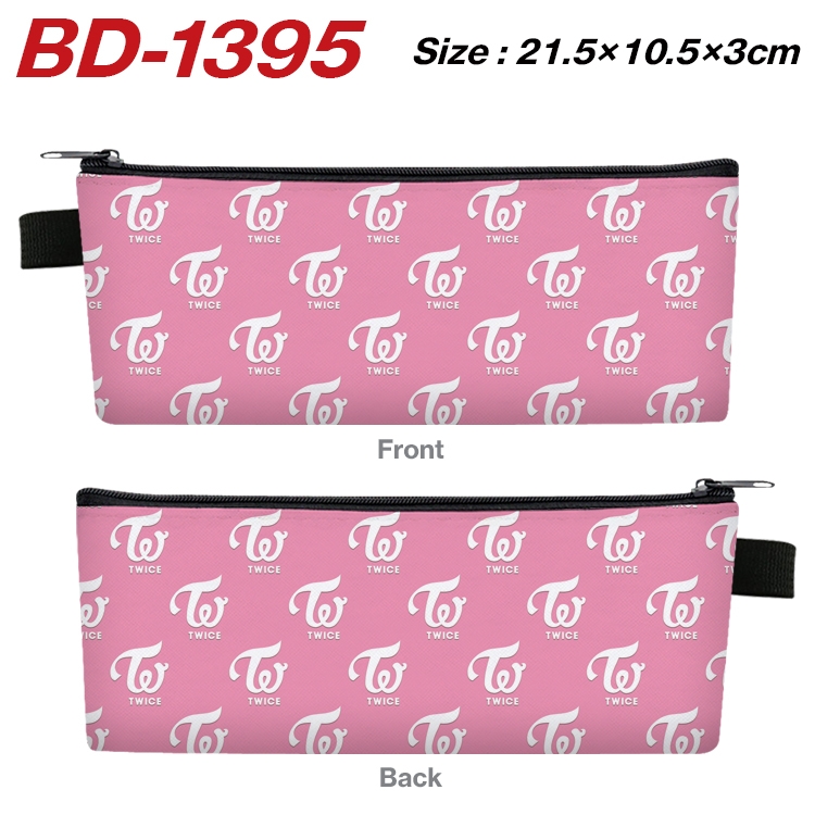 BLACKPINK Anime PU Leather Zipper Pencil Case Stationery Box 21.5X10.5X3CM BD-1395