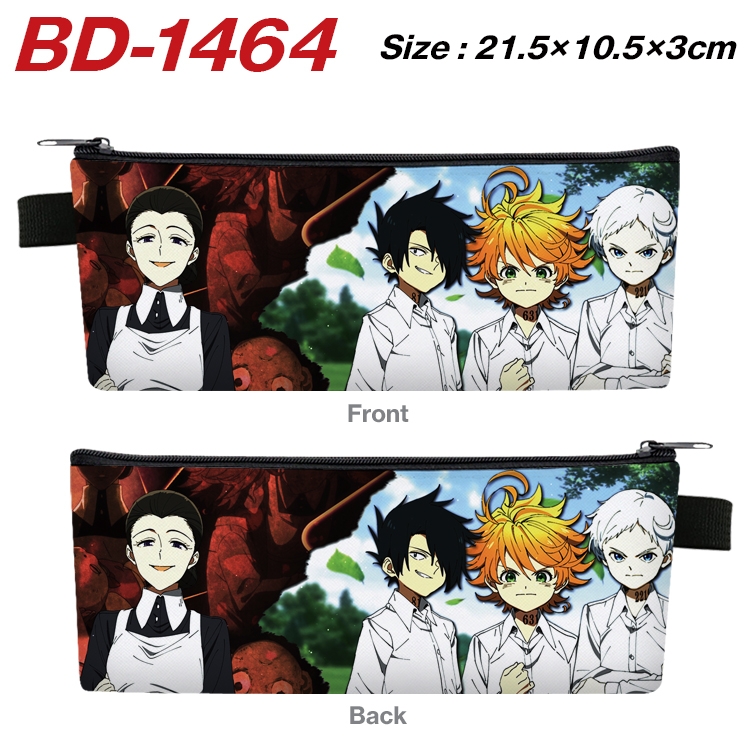 The Promised Neverla Anime PU Leather Zipper Pencil Case Stationery Box 21.5X10.5X3CM BD-1464