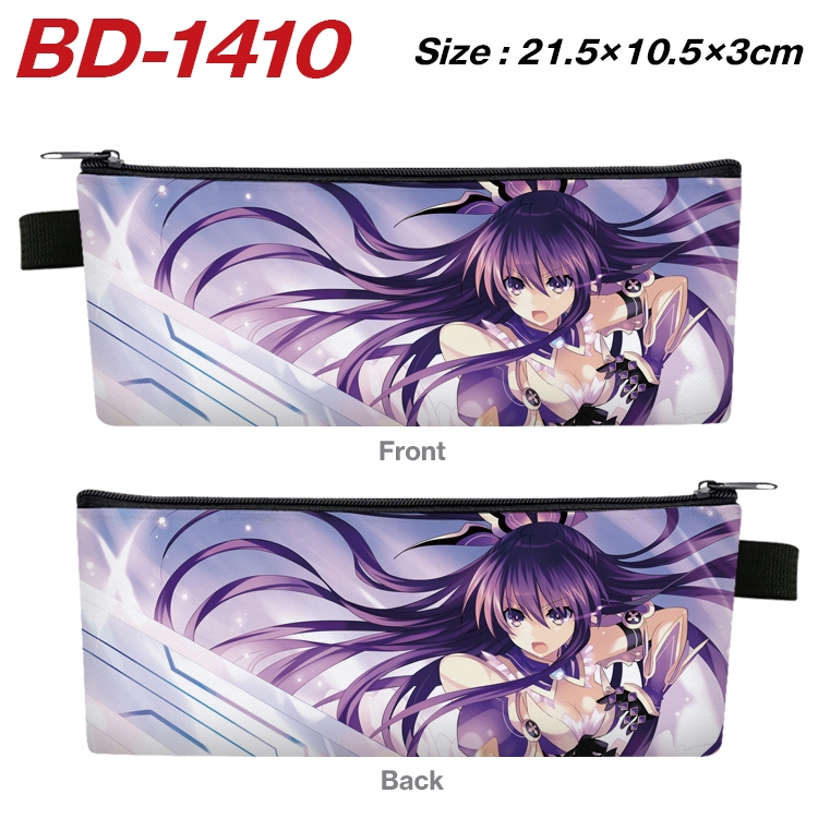 Date-A-Live Anime PU Leather Zipper Pencil Case Stationery Box 21.5X10.5X3CM BD-1410
