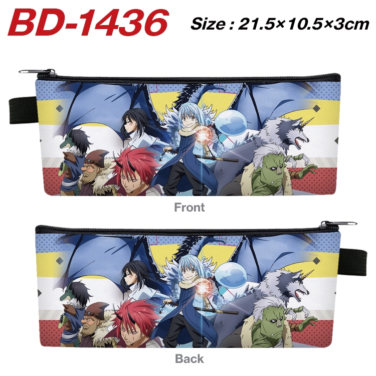 That Time I Got Slim Anime PU Leather Zipper Pencil Case Stationery Box 21.5X10.5X3CM BD-1436