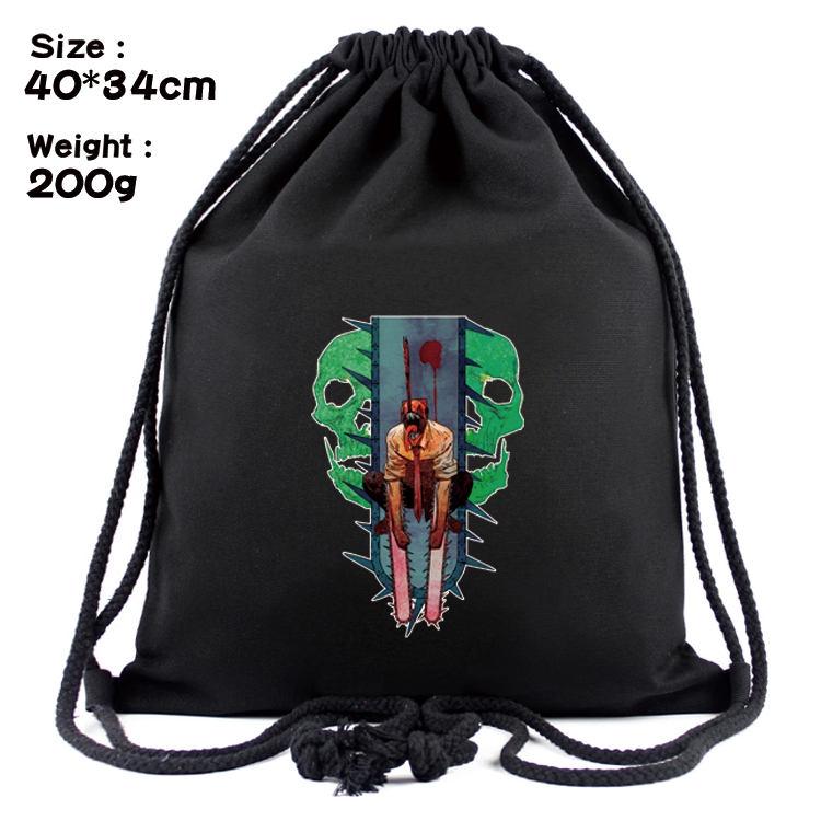 chainsaw man Anime Coloring Book Drawstring Backpack 40X34cm 200g