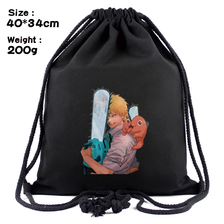 chainsaw man Anime Coloring Book Drawstring Backpack 40X34cm 200g