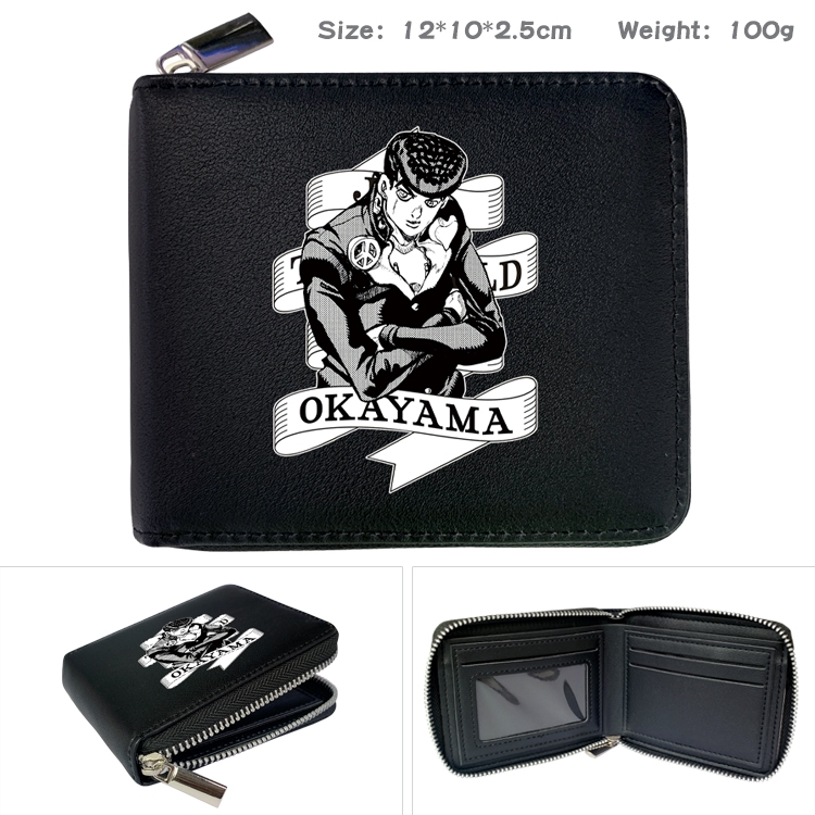 JoJos Bizarre Adventure Anime Full Color Short All Inclusive Zipper Wallet 10x12x2.5cm