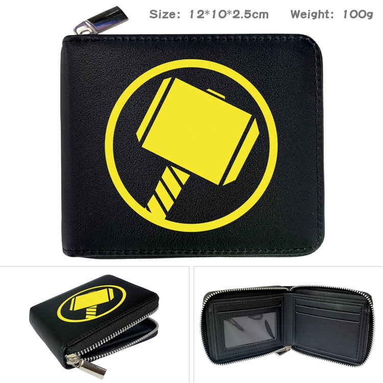 Super hero Anime Full Color Short All Inclusive Zipper Wallet 10x12x2.5cm