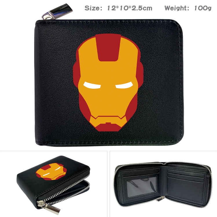 Super hero Anime Full Color Short All Inclusive Zipper Wallet 10x12x2.5cm