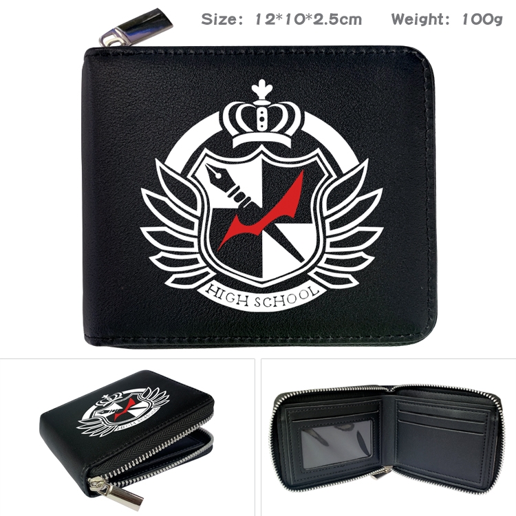 Dangan-Ronpa Anime Full Color Short All Inclusive Zipper Wallet 10x12x2.5cm
