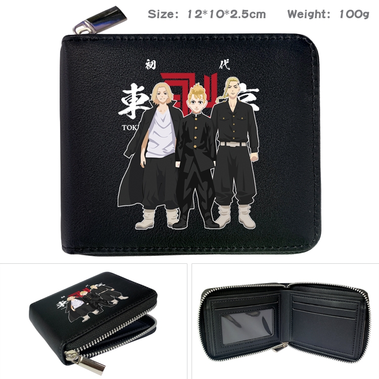 Tokyo Revengers Anime Full Color Short All Inclusive Zipper Wallet 10x12x2.5cm