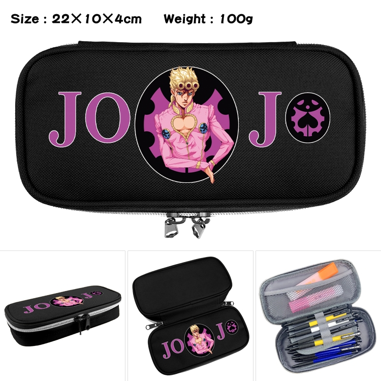 JoJos Bizarre Adventure Anime Waterproof canvas zipper clamshell pencil case pencil case  22x10x4cm