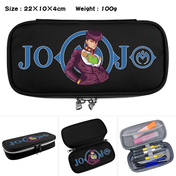JoJos Bizarre Adventure Anime Waterproof canvas zipper clamshell pencil case pencil case  22x10x4cm