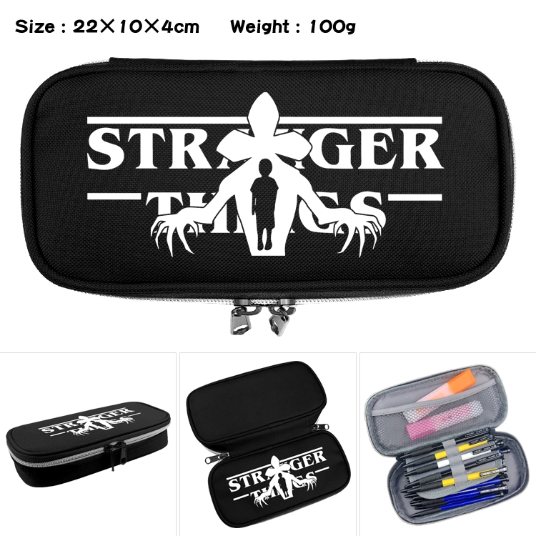 Stranger Things Anime Waterproof canvas zipper clamshell pencil case pencil case 22x10x4cm
