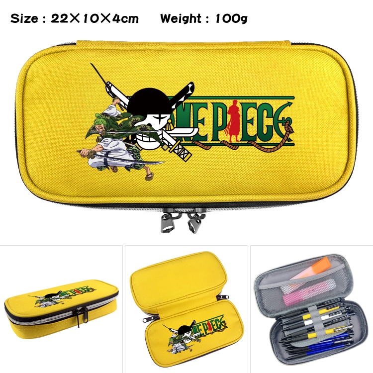 One Piece Anime Waterproof canvas zipper clamshell pencil case pencil case 22x10x4cm