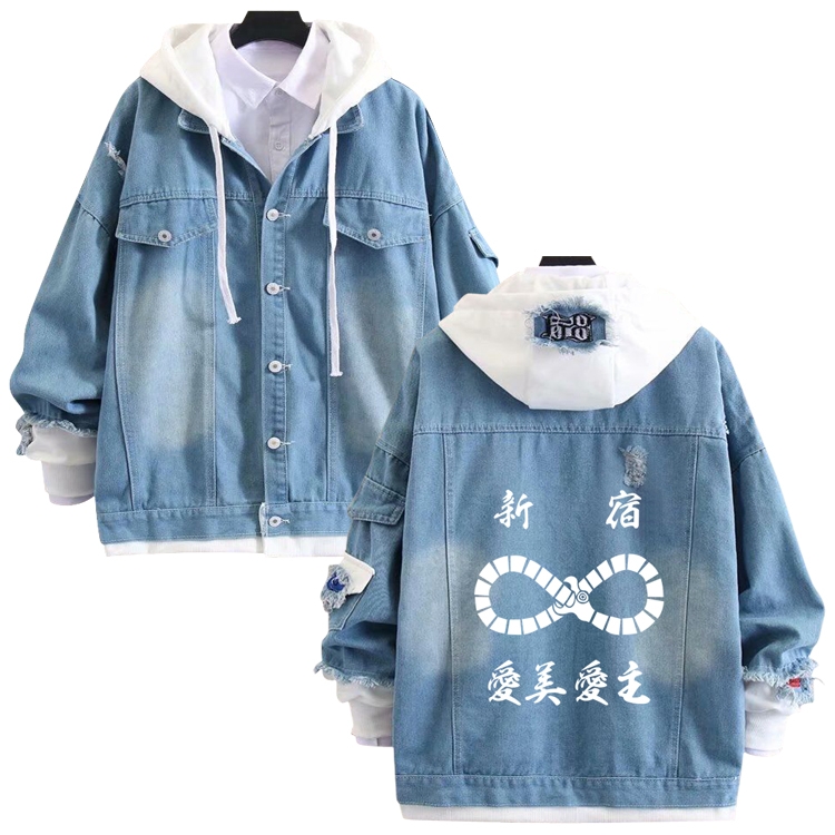 Tokyo Revengers anime stitching denim jacket top sweater from S to 4XL