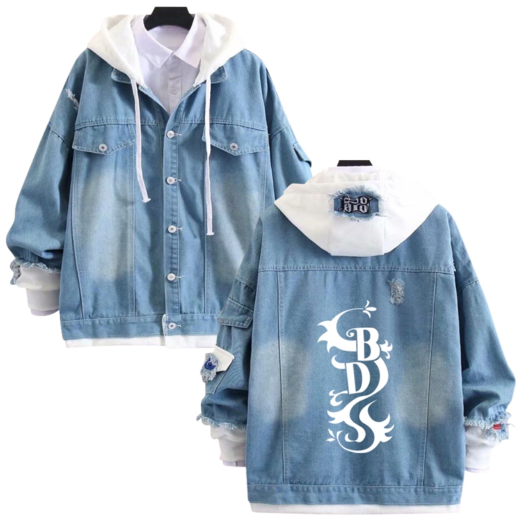 Tokyo Revengers anime stitching denim jacket top sweater from S to 4XL