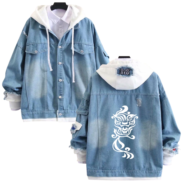 Tokyo Revengers anime stitching denim jacket top sweater from S to 4XL