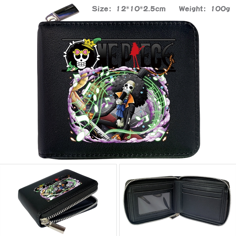 One Piece Anime Full Color Short All Inclusive Zipper Wallet 10x12x2.5cm