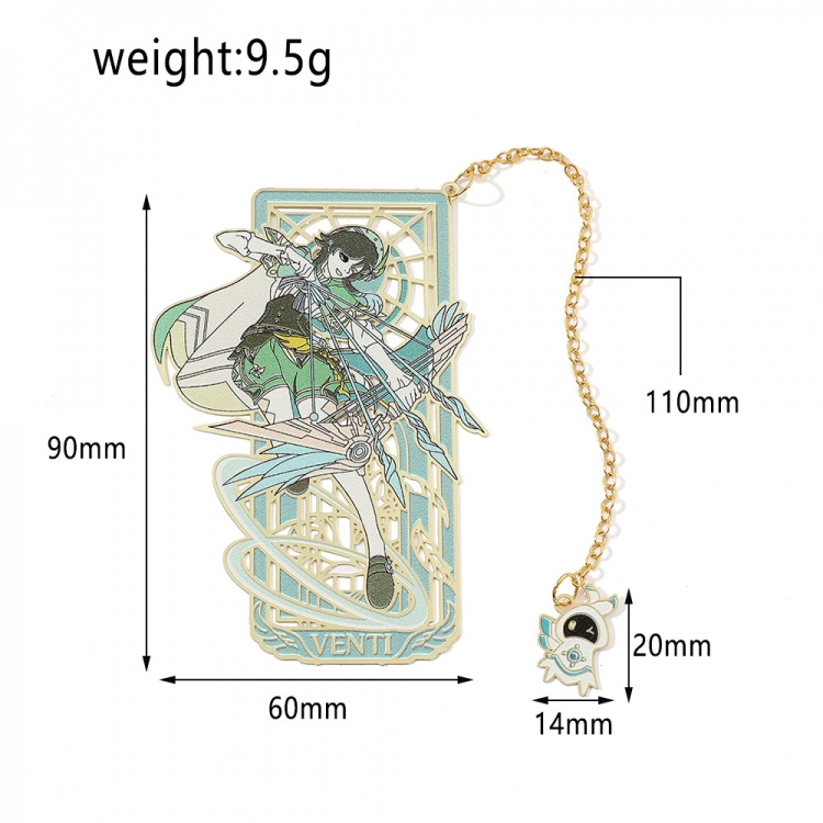 Genshin Impact Game Peripheral Metal Bookmark Hollow Book Holder 9x10cm