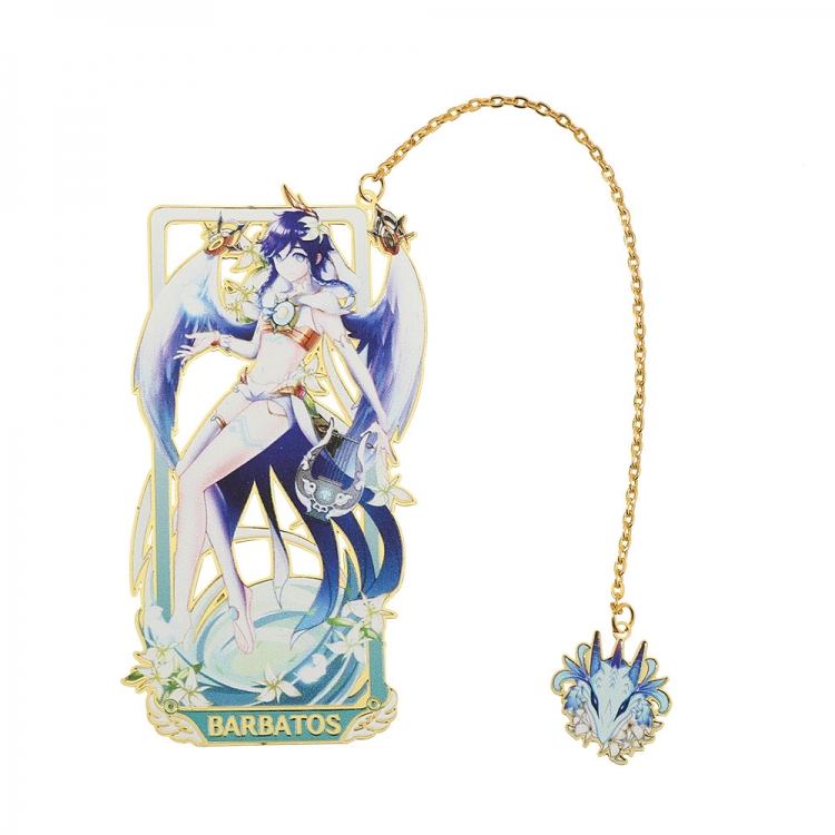 Genshin Impact Game Peripheral Metal Bookmark Hollow Book Holder 9x10cm