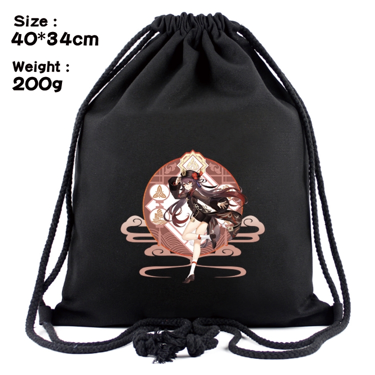 Genshin Impact  Anime Coloring Book Drawstring Backpack 40X34cm 200g