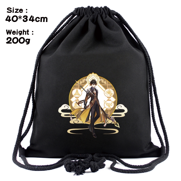 Genshin Impact  Anime Coloring Book Drawstring Backpack 40X34cm 200g