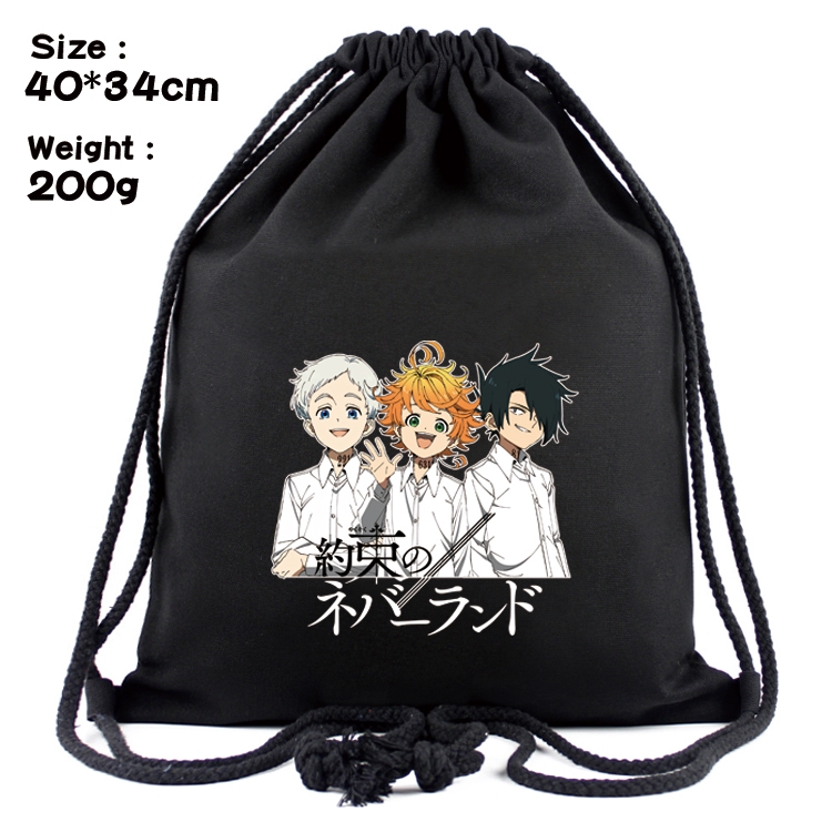 The Promised Neverla Anime Coloring Book Drawstring Backpack 40X34cm 200g