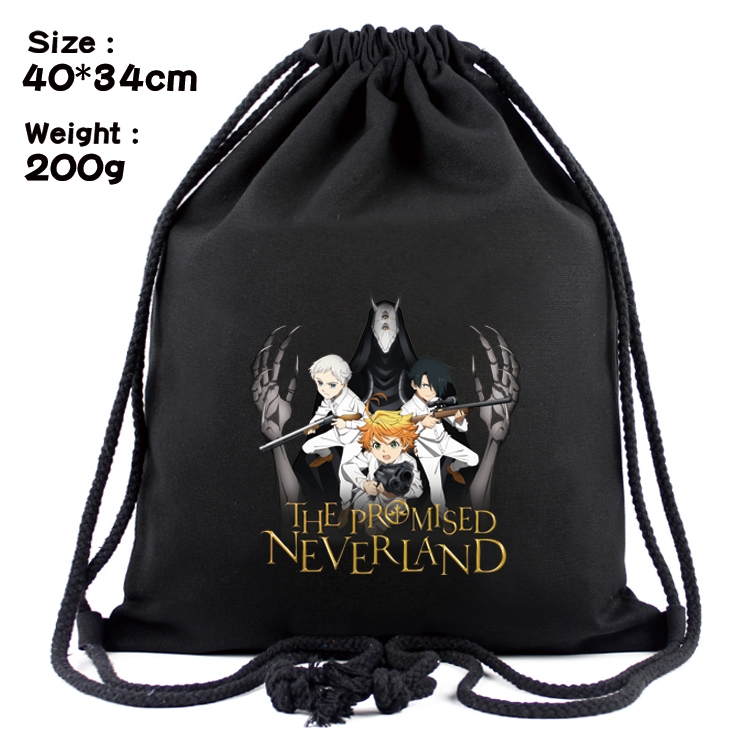 The Promised Neverla Anime Coloring Book Drawstring Backpack 40X34cm 200g