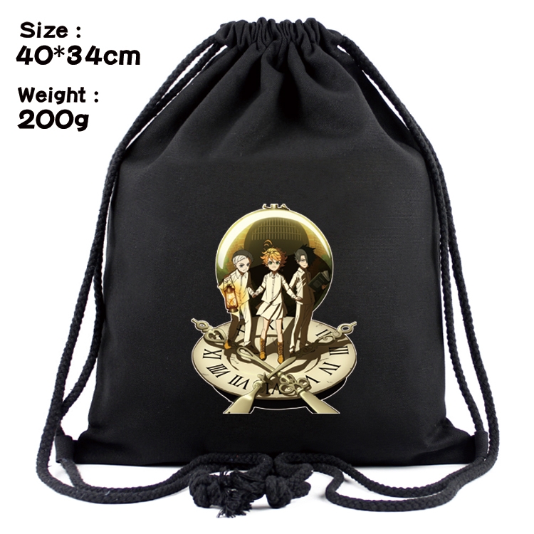 The Promised Neverla Anime Coloring Book Drawstring Backpack 40X34cm 200g