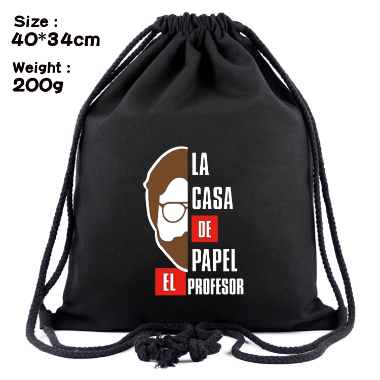 Money Heist Anime Coloring Book Drawstring Backpack 40X34cm 200g