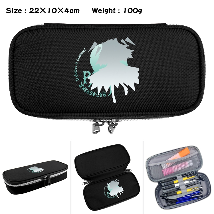 Date-A-Live Anime Waterproof canvas zipper clamshell pencil case pencil case 22x10x4cm