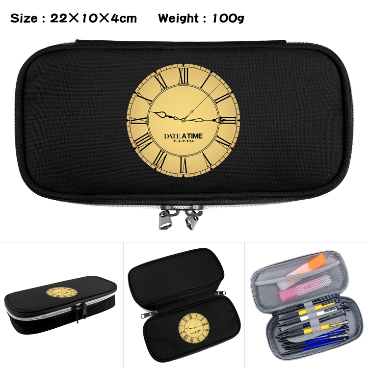 Date-A-Live Anime Waterproof canvas zipper clamshell pencil case pencil case 22x10x4cm