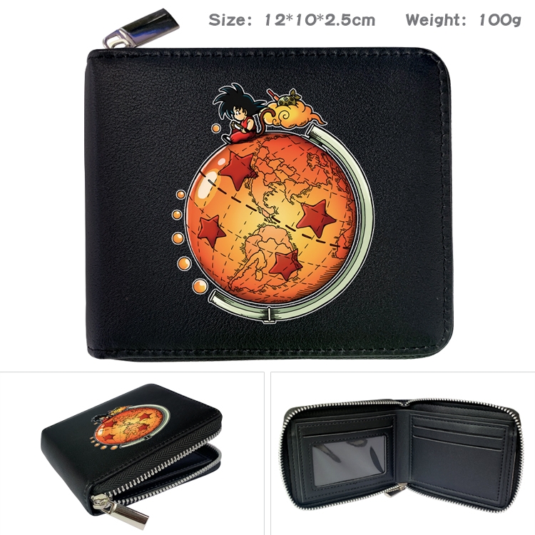 DRAGON BALL Anime Full Color Short All Inclusive Zipper Wallet 10x12x2.5cm