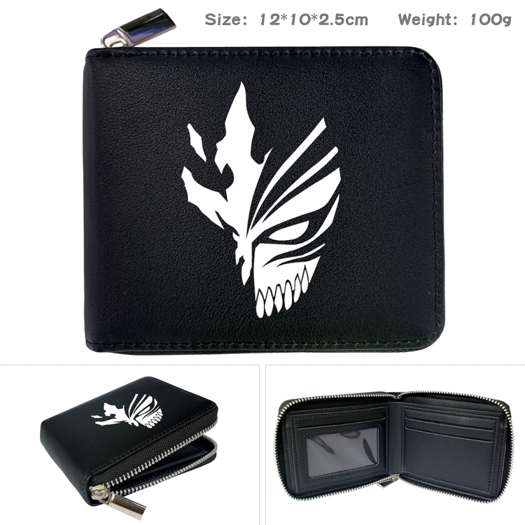 Bleach Anime Full Color Short All Inclusive Zipper Wallet 10x12x2.5cm