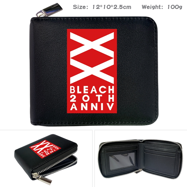 Bleach Anime Full Color Short All Inclusive Zipper Wallet 10x12x2.5cm
