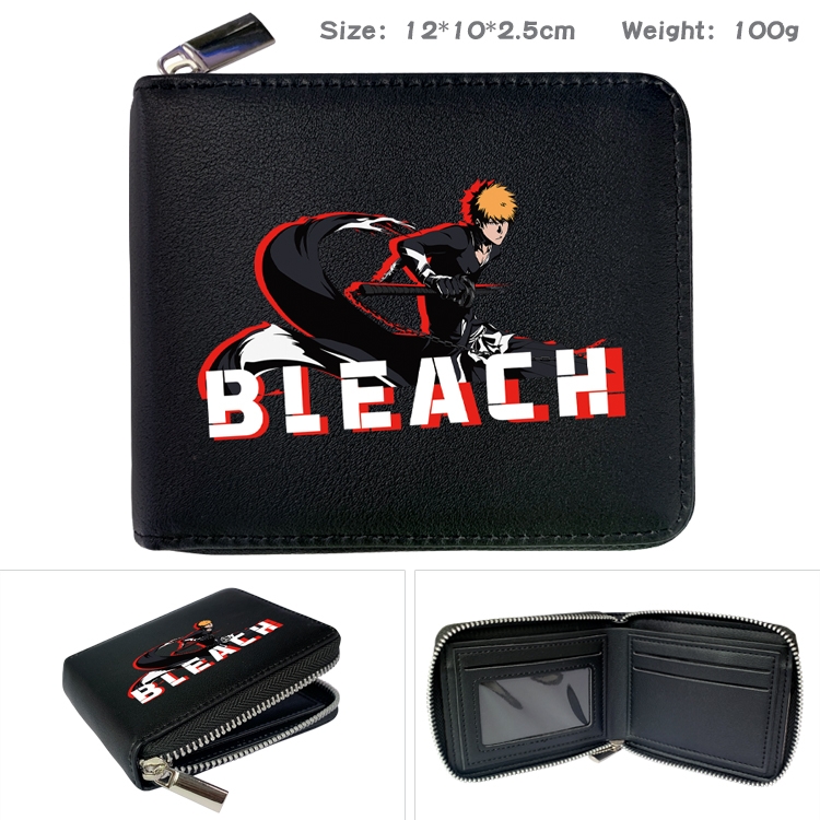 Bleach Anime Full Color Short All Inclusive Zipper Wallet 10x12x2.5cm
