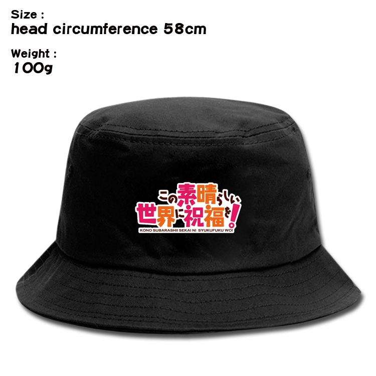 Blessings for a better world Anime canvas fisherman hat sun hat 58cm