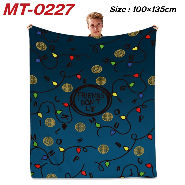 Stranger Things Anime Flannel Blanket Air Conditioning Quilt Double Sided Printing 100x135cm MT-0227