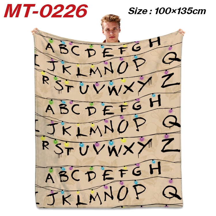 Stranger Things Anime Flannel Blanket Air Conditioning Quilt Double Sided Printing 100x135cm MT-0226