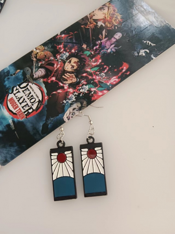 Demon Slayer Kimets Anime Metal Color Earrings Earrings