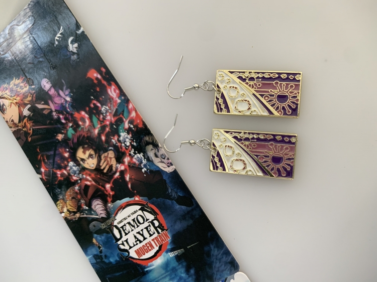 Demon Slayer Kimets Anime Metal Color Earrings Earrings
