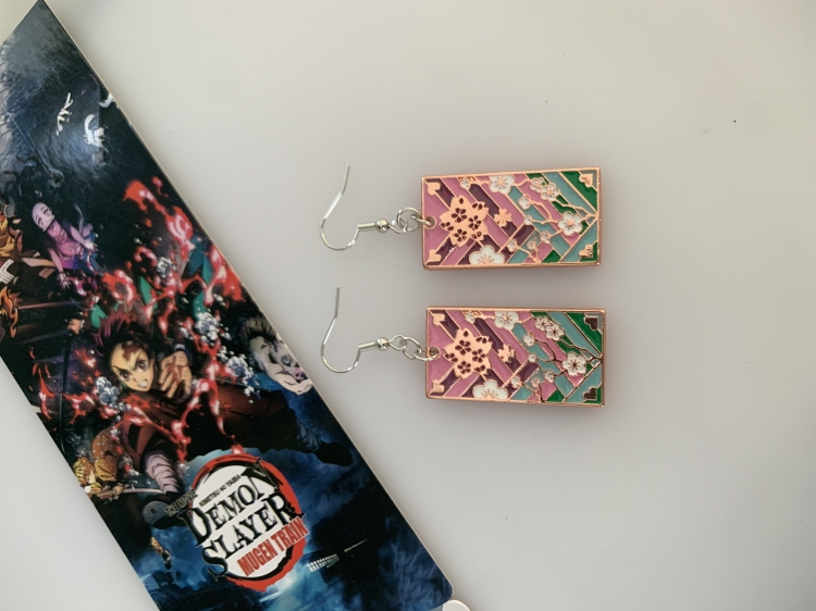 Demon Slayer Kimets Anime Metal Color Earrings Earrings