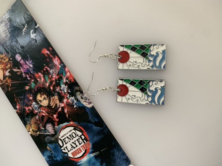 Demon Slayer Kimets Anime Metal Color Earrings Earrings