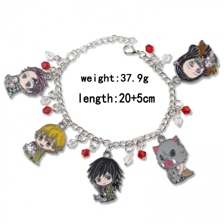 Demon Slayer Kimets 5 Strings Cartoon Metal Bracelet Charm OPP Bag  price for 5 pcs