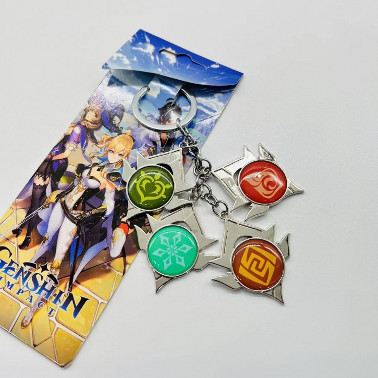 Genshin Impact Anime Cartoon 4 Pendant Keychain Bag Pendant style C