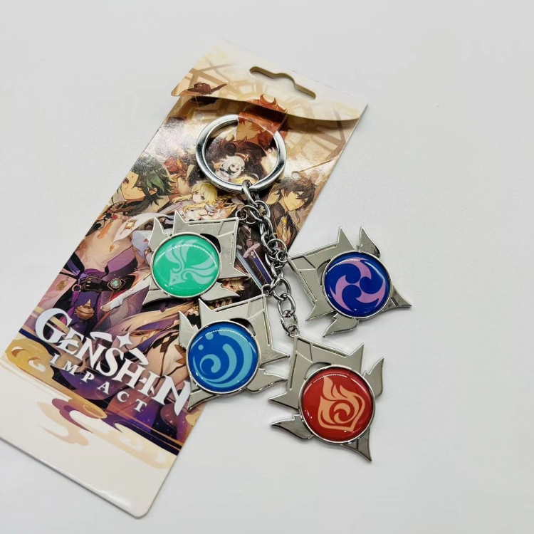Genshin Impact Anime Cartoon 4 Pendant Keychain Bag Pendant style A