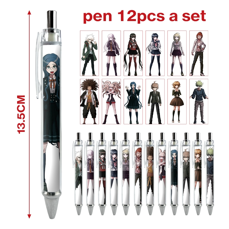 Dangan-Ronpa anime peripheral student ballpoint pen a set of 12